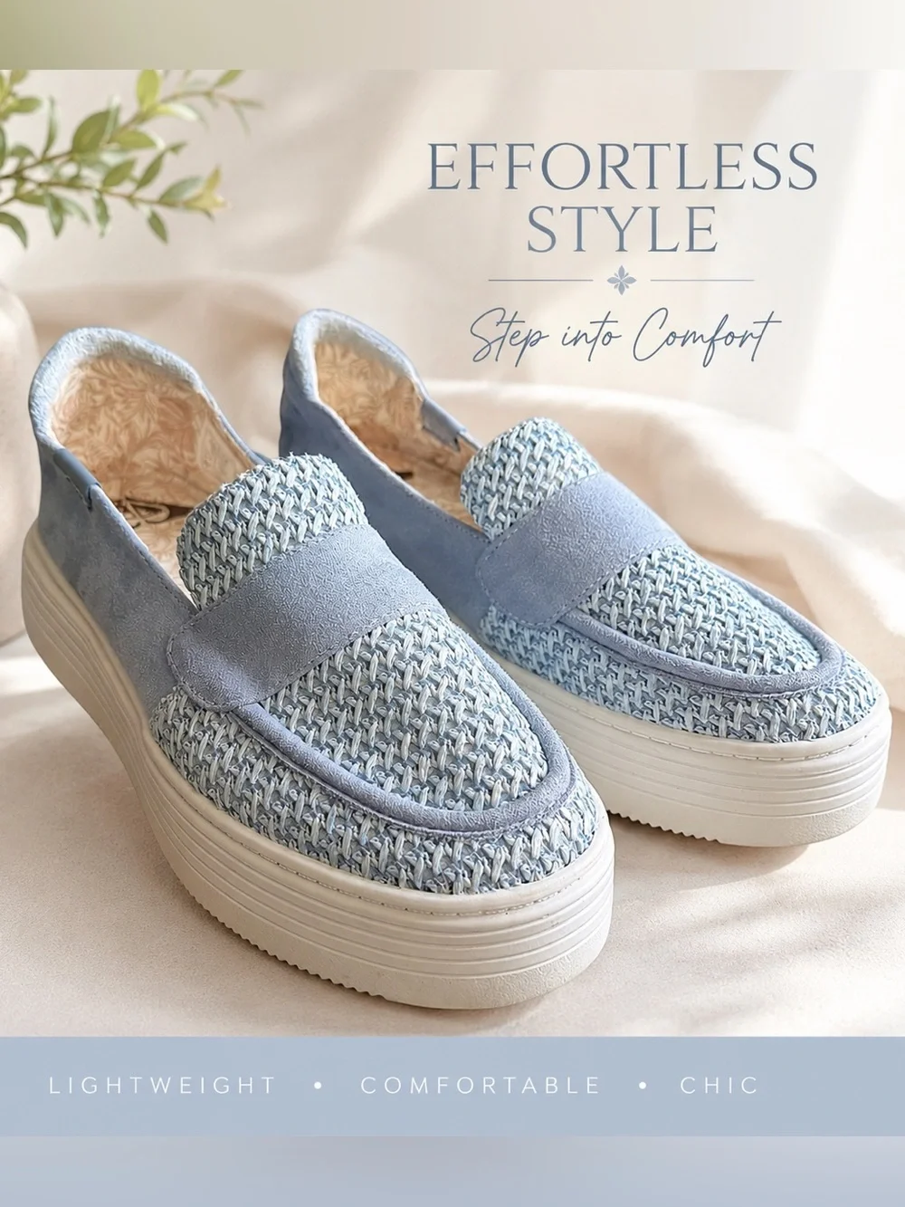 Roxy Sheilahh Platform Sneaker Loafer. 2-Tone Blue, Size 8.5 - RUNS SMALL. Comfy